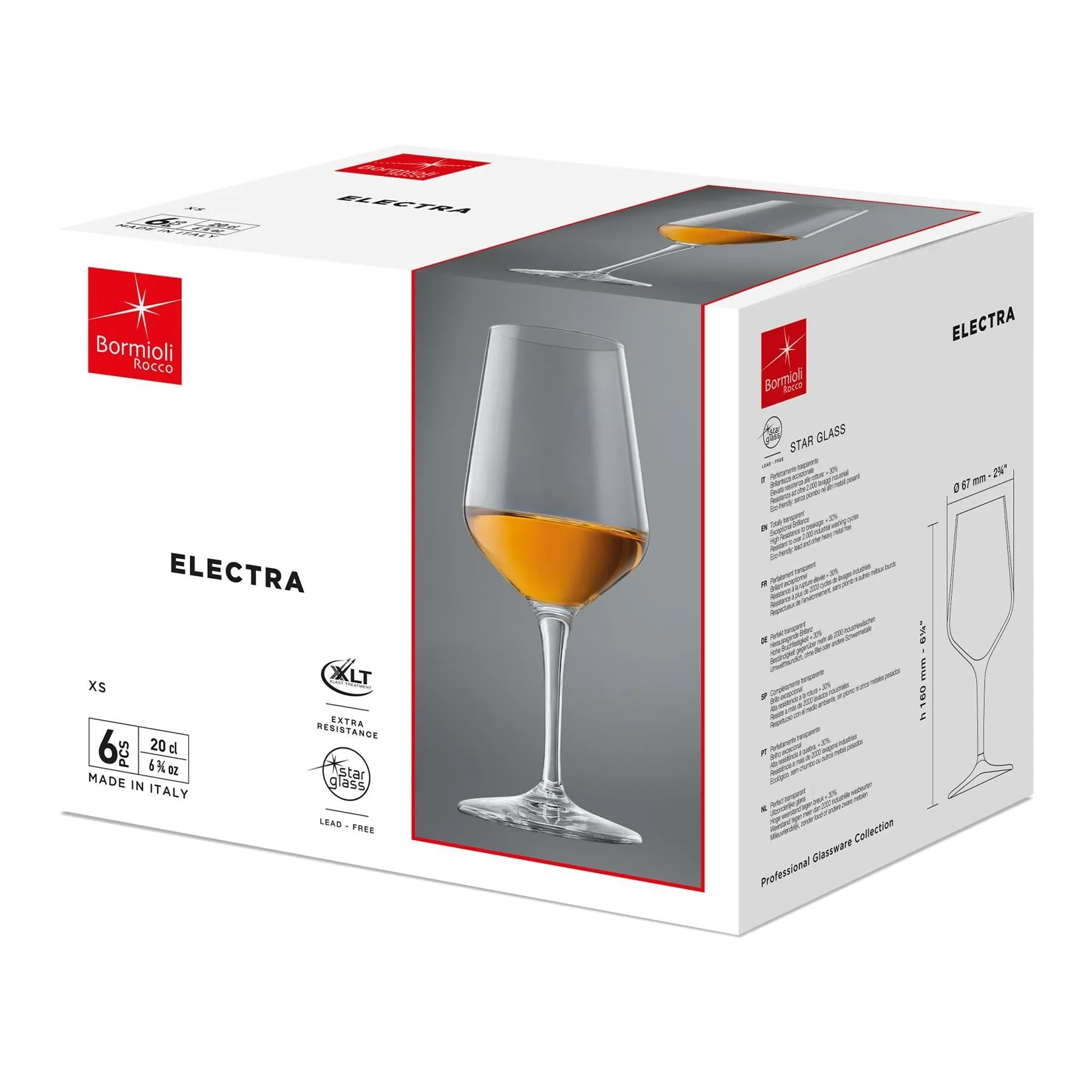 190ml Electra Liqueur Glasses - Pack of Six - By Bormioli Rocco