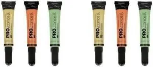 Bingeable HD Pro Conceal (Concealer) Yellow, Green, Orange Concealer (Yellow, Green, Orange) (Pack of 6)