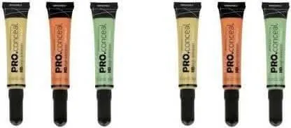 Bingeable HD Pro Conceal (Concealer) Yellow, Green, Orange Concealer (Yellow, Green, Orange) (Pack of 6)