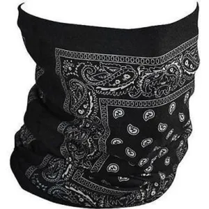 Black Paisley Seamless Bandana