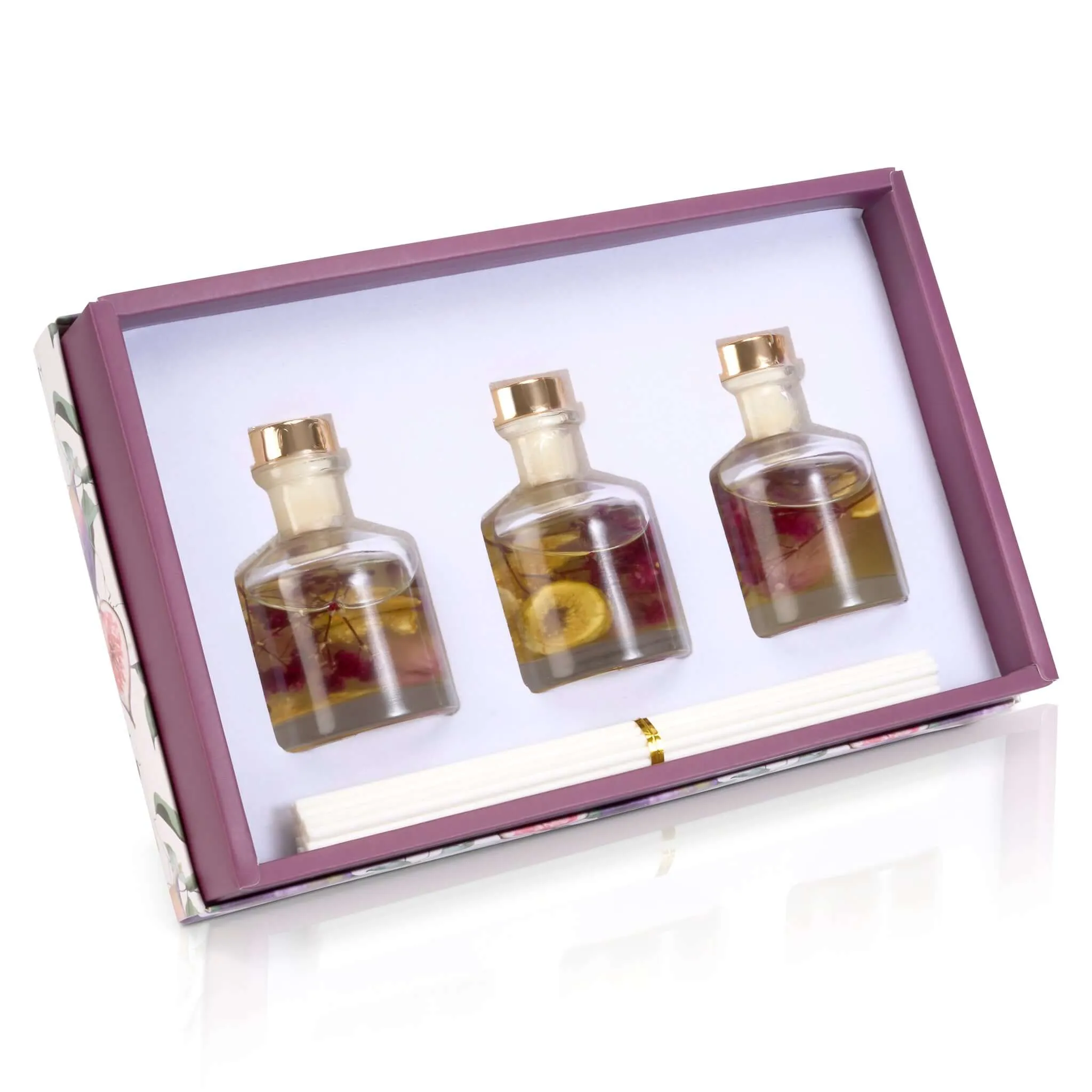 Boutique Fig & Lotus Floral Reed Diffuser Set of 3 Gift Set