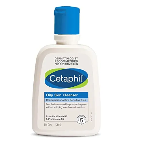 Cetaphil Oily Skin Cleanser , Daily Face Wash for Oily, Acne prone Skin , Gentle Foaming, 125ml