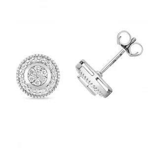 Diamond Jewellery 9ct White Gold Diamond Set Around Earrings ED177W