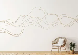 Elegant Line Art Wall Sticker | Line Twist Wall Decal | Swirl Wall Stickers | Make your Custom design shape with Stickers Golden Stripes