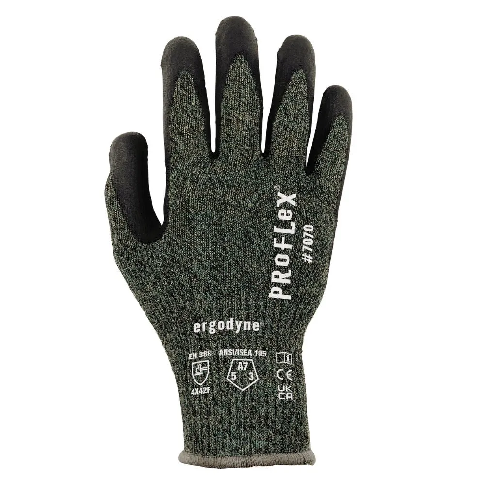 Ergodyne 18042 #7070 1-pair S Green ANSI A7 Nitrile Coated CR Gloves