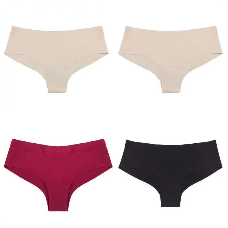 Half Buttock Underwear Female Three Pack Ice Silk Without Trace A Piece Of