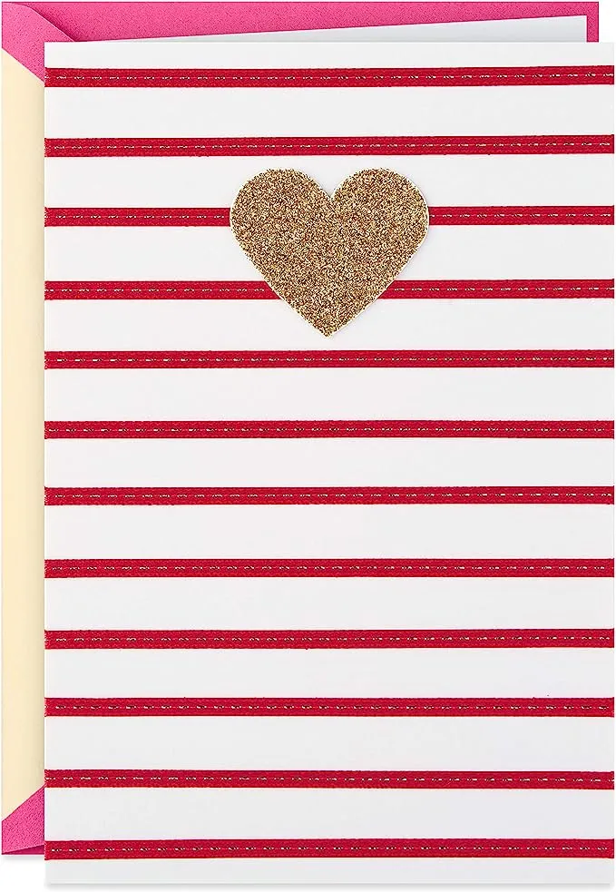 Hallmark Signature Women's Birthday Greeting Card (Heart and Stripes)