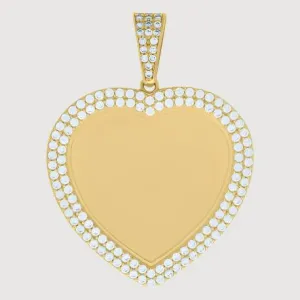 Heart Frame Charm Picture Pendant in 10k Solid Gold