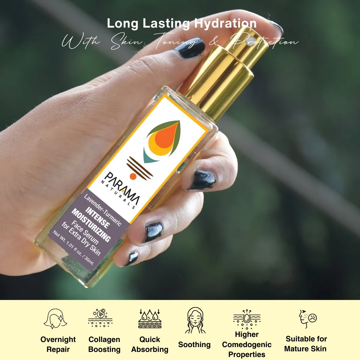 Lavender-Turmeric Intense Moisturizing & Hydrating Face Serum- 30ml