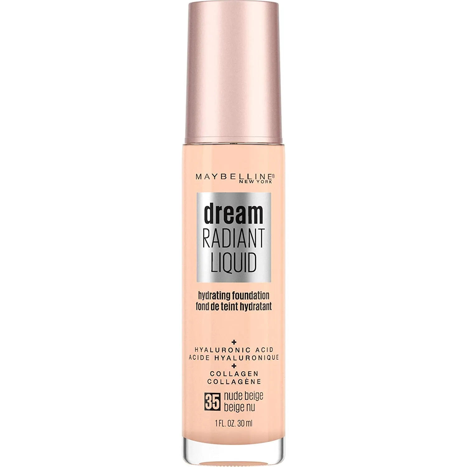 MAYBELLINE - Dream Radiant Liquid Hydrating Foundation Medium Coverage Nude Beige 35 - 1 fl oz (30 ml)