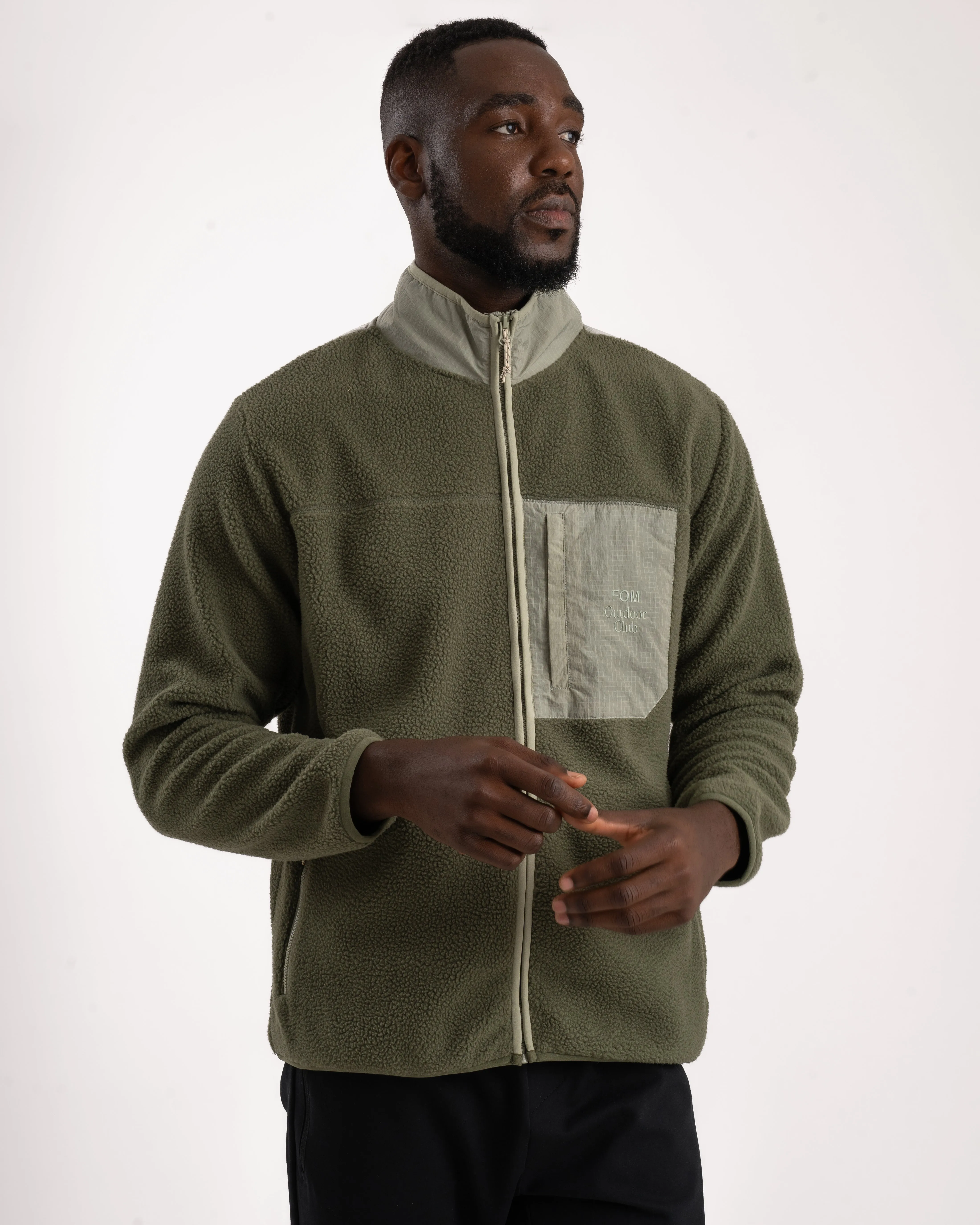 Mens Outdoor Fleece Jacket - Oakmoss