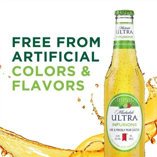 Michelob ULTRA Infusions Lime & Prickly Pear Cactus Domestic Beer, 6 Pack Beer, 12 fl oz Bottles, 4 % ABV