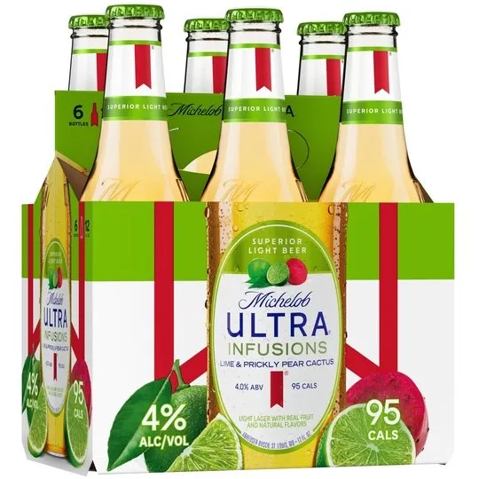 Michelob ULTRA Infusions Lime & Prickly Pear Cactus Domestic Beer, 6 Pack Beer, 12 fl oz Bottles, 4 % ABV