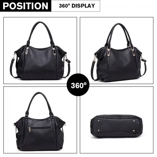 Miss Lulu Soft Leather Elegant Simple Shoulder Bag - Black | Versatile & Stylish Handbag