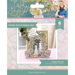 Sara Signature Age Of Elegance Stamp & Die Garden Arch & Topiary Urn