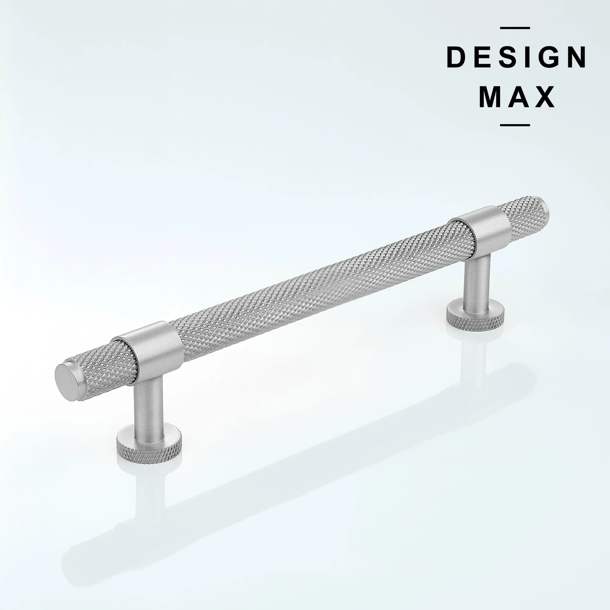 Signature Knurled Satin Silver Solid Brass Cabinet Pull