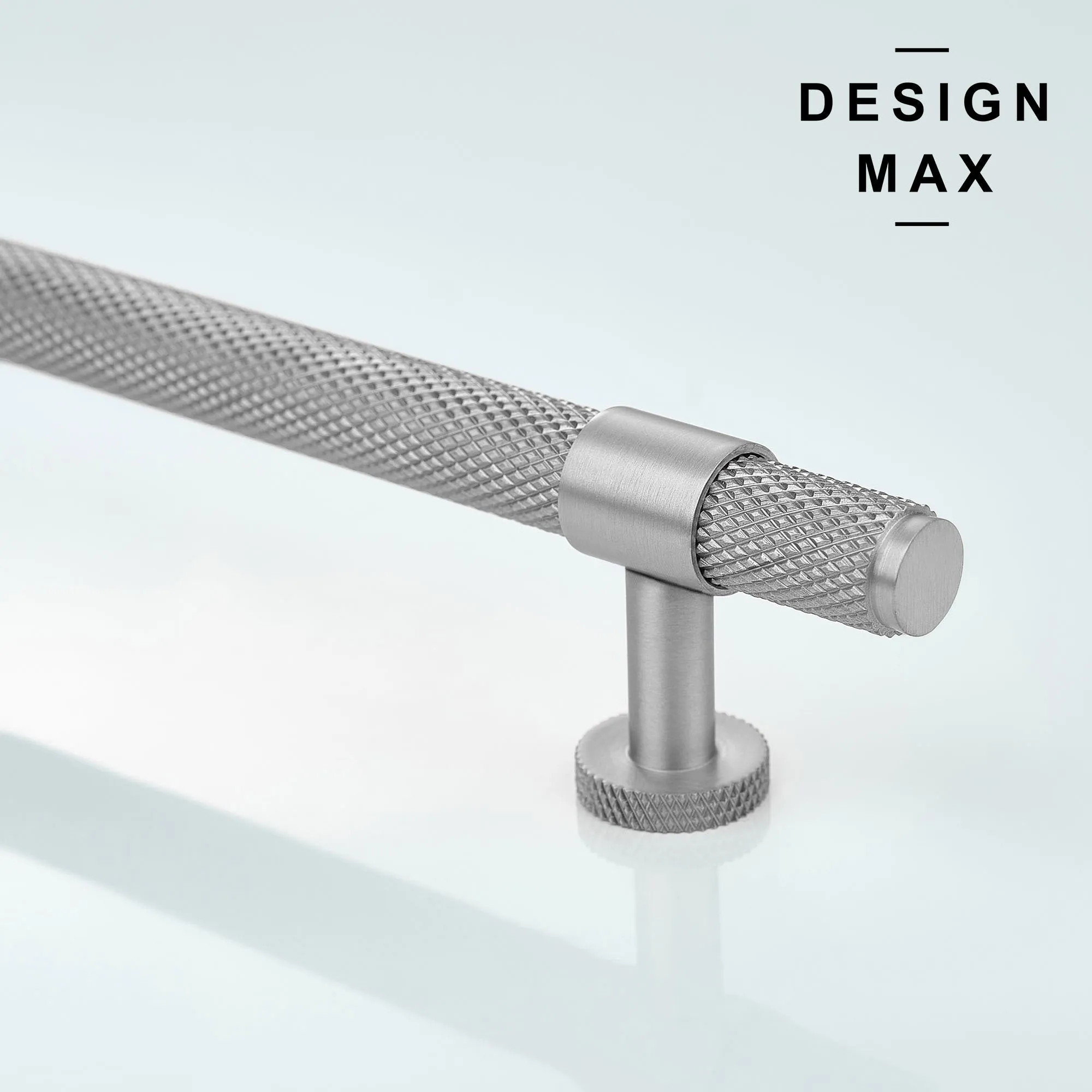 Signature Knurled Satin Silver Solid Brass Cabinet Pull