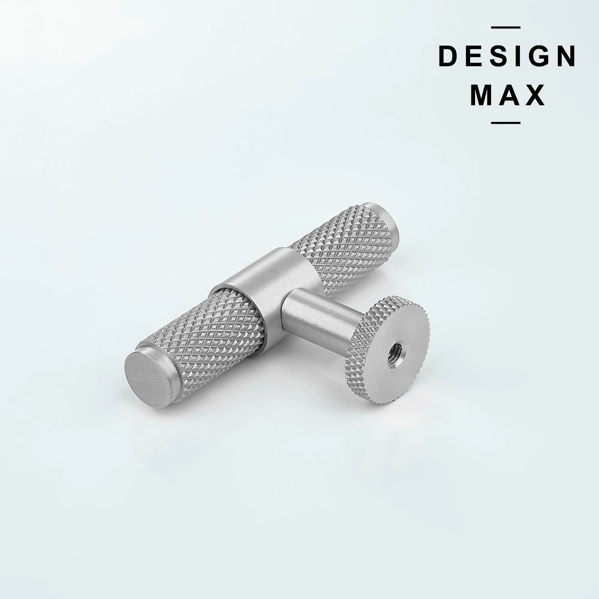 Signature Knurled Satin Silver Solid Brass Cabinet Pull