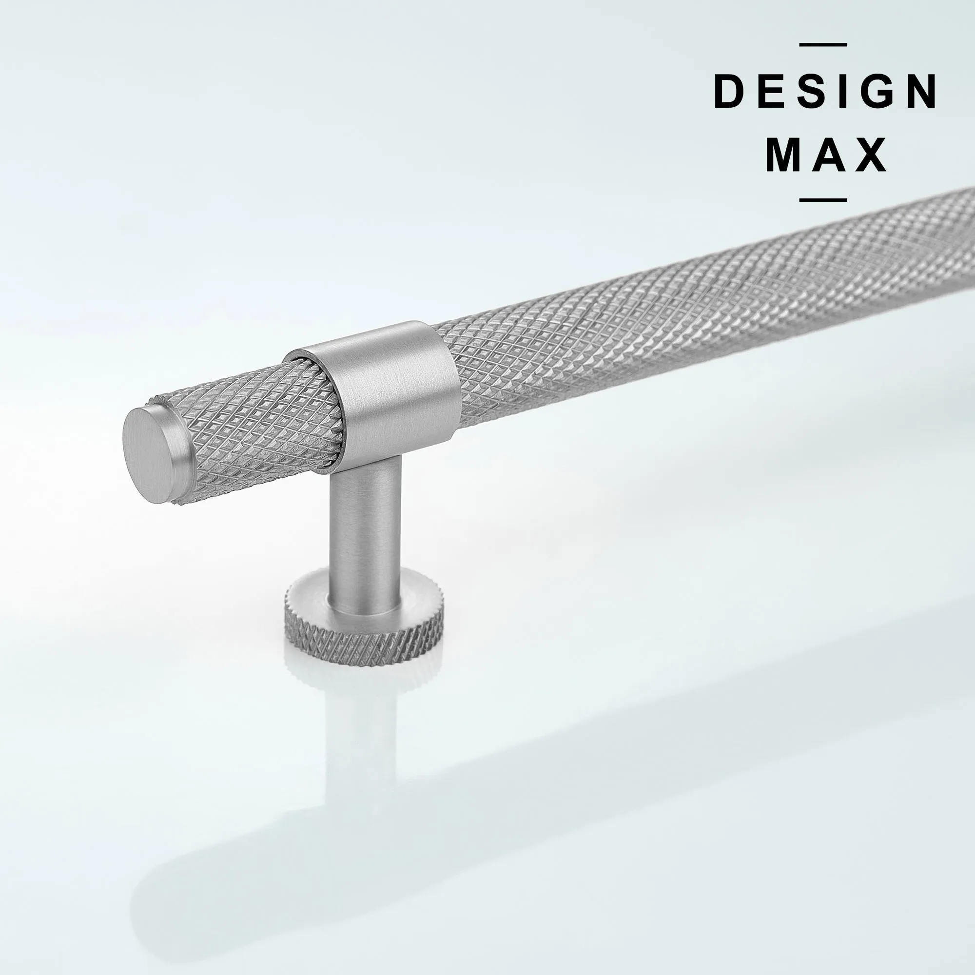 Signature Knurled Satin Silver Solid Brass Cabinet Pull