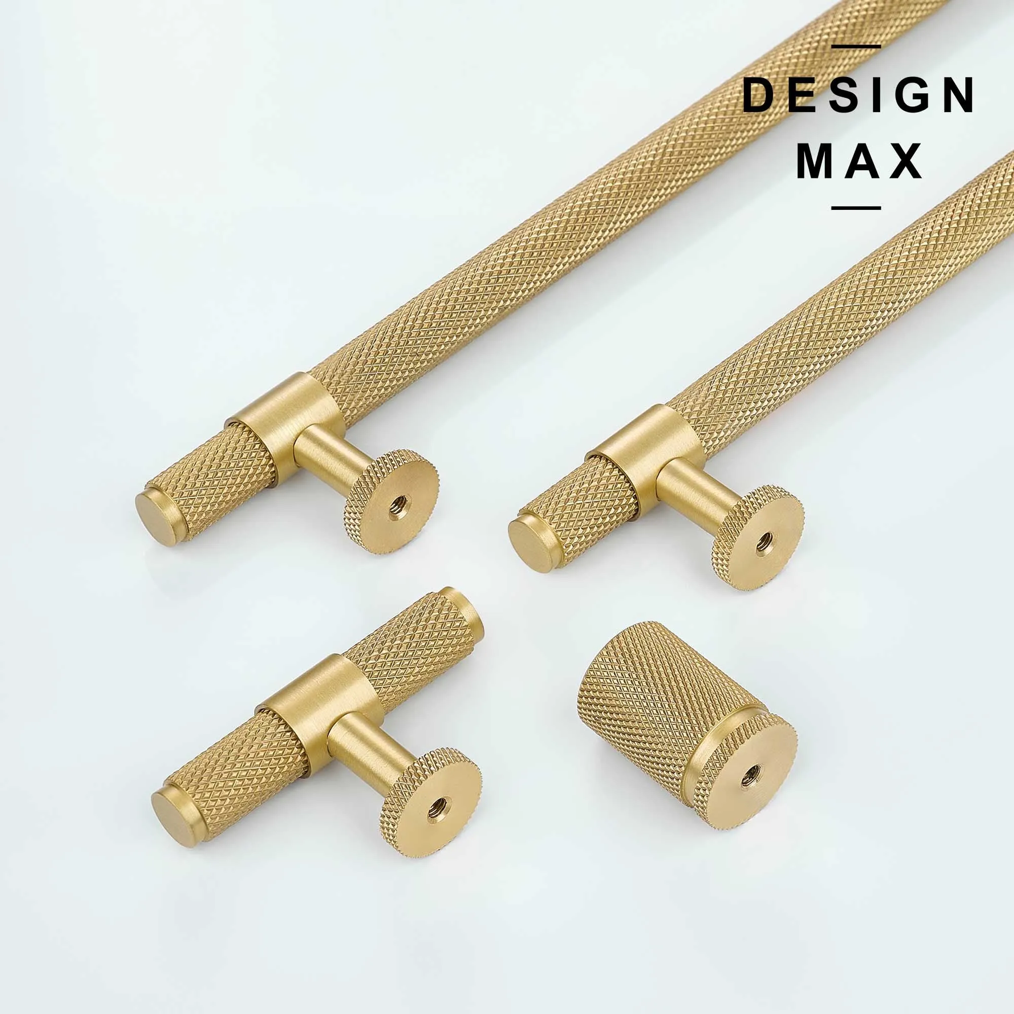 Signature Knurled Satin Silver Solid Brass Cabinet Pull