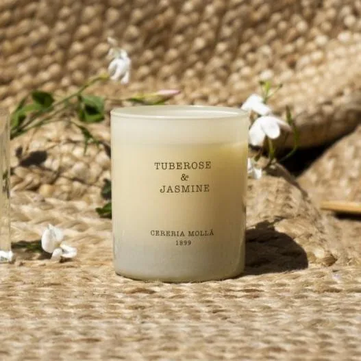 Signature Medium Premium Candle: Tuberose and Jasmine Home Fragrance by Cereria Molla