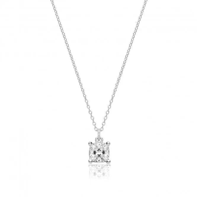 Silver & Co Single Stone Cushion Cut Pendant With Claw Set - SPG0083