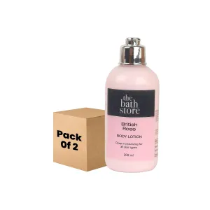 The Bath Store British Rose Body Lotion - Nourishing | Moisture-Locking | Anti-Aging | Women and Men - 200ml (Pack of 2)