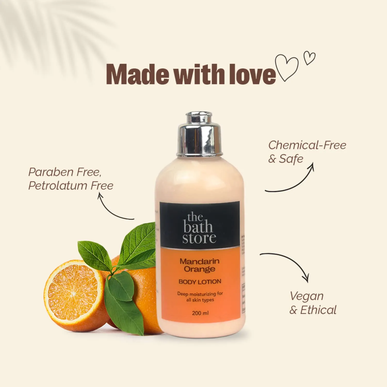 The Bath Store Mandarin Orange Body Lotion - Nourishing | Moisturizer | Smooth Skin – 200ml (Pack of 5)