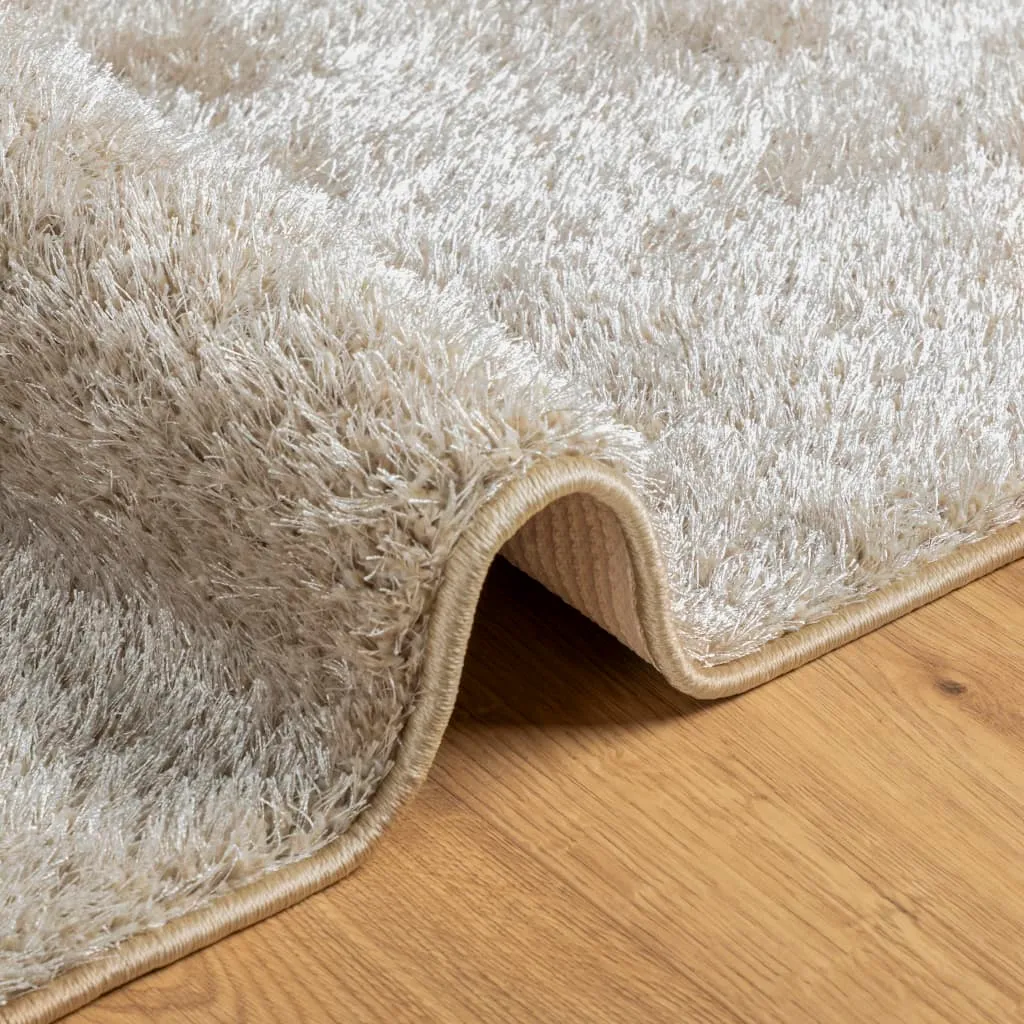 vidaXL ISTAN High Pile Shiny Look Beige Rug - 160x230 cm | Super Soft, Fluffy & Durable