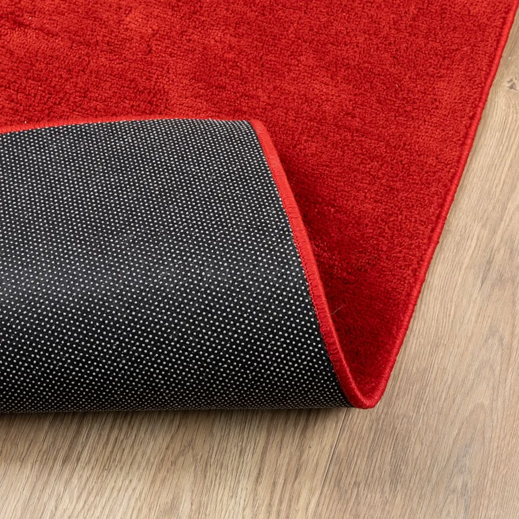 vidaXL OVIEDO Short Pile Red Rug 240x240 cm - Luxurious, Soft, and Durable Home Decor