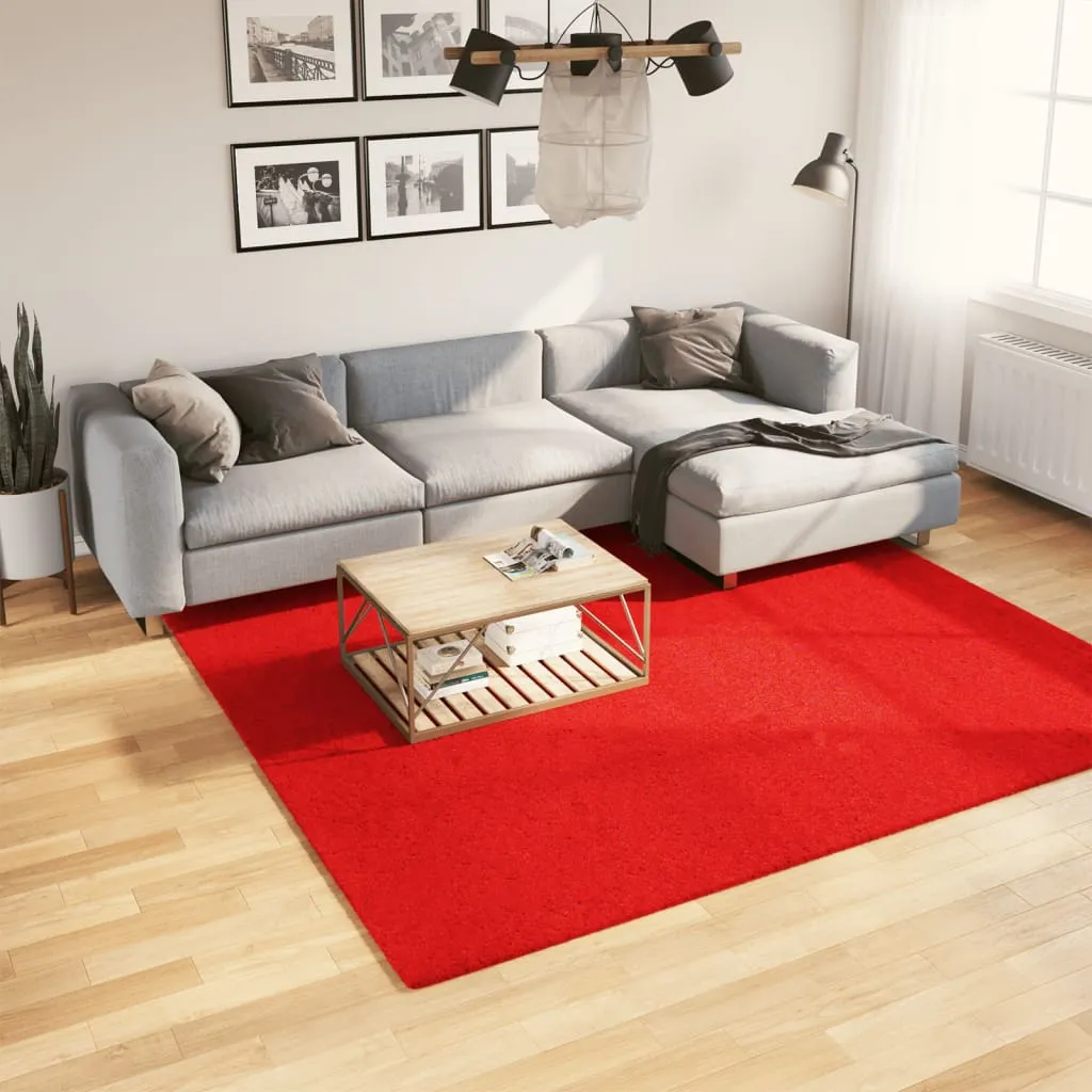 vidaXL OVIEDO Short Pile Red Rug 240x240 cm - Luxurious, Soft, and Durable Home Decor