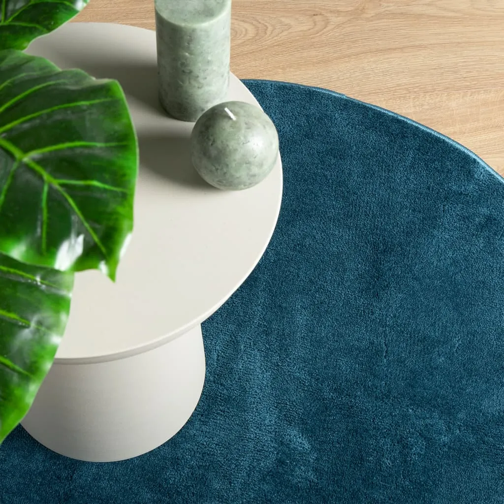 vidaXL OVIEDO Soft Turquoise Area Rug - 240 cm Diameter, Cozy & Durable for Living Room, Bedroom, Office