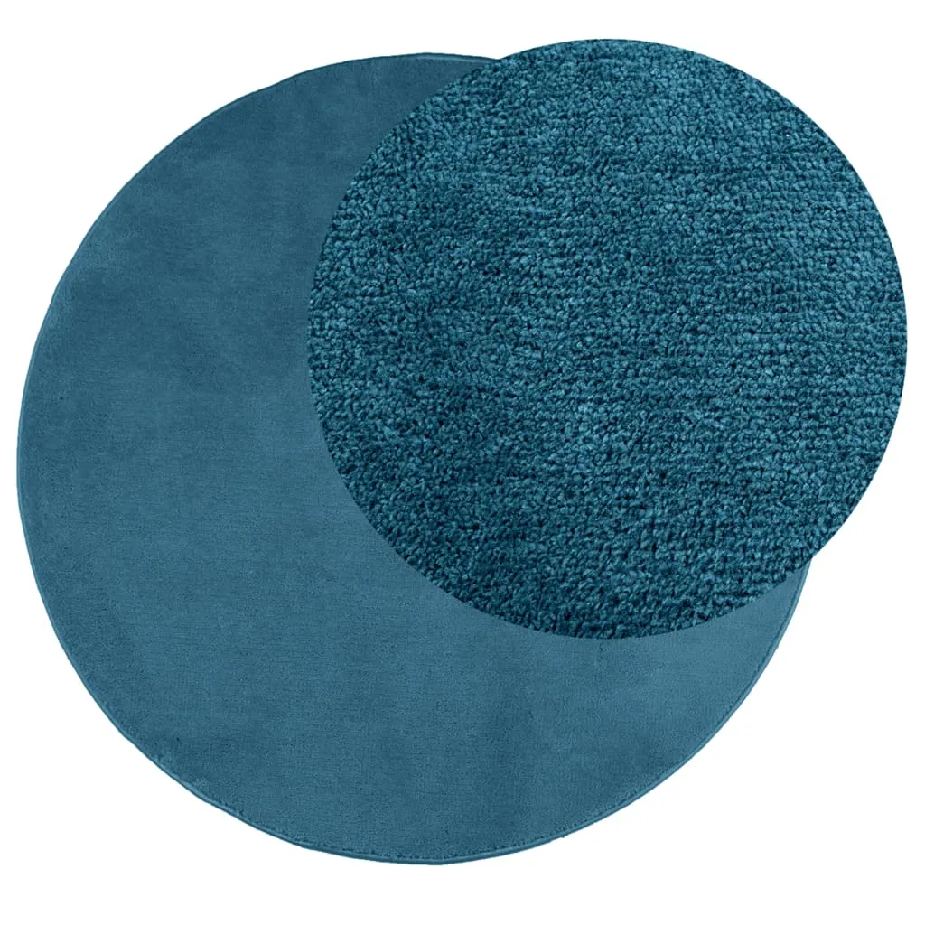 vidaXL OVIEDO Soft Turquoise Area Rug - 240 cm Diameter, Cozy & Durable for Living Room, Bedroom, Office