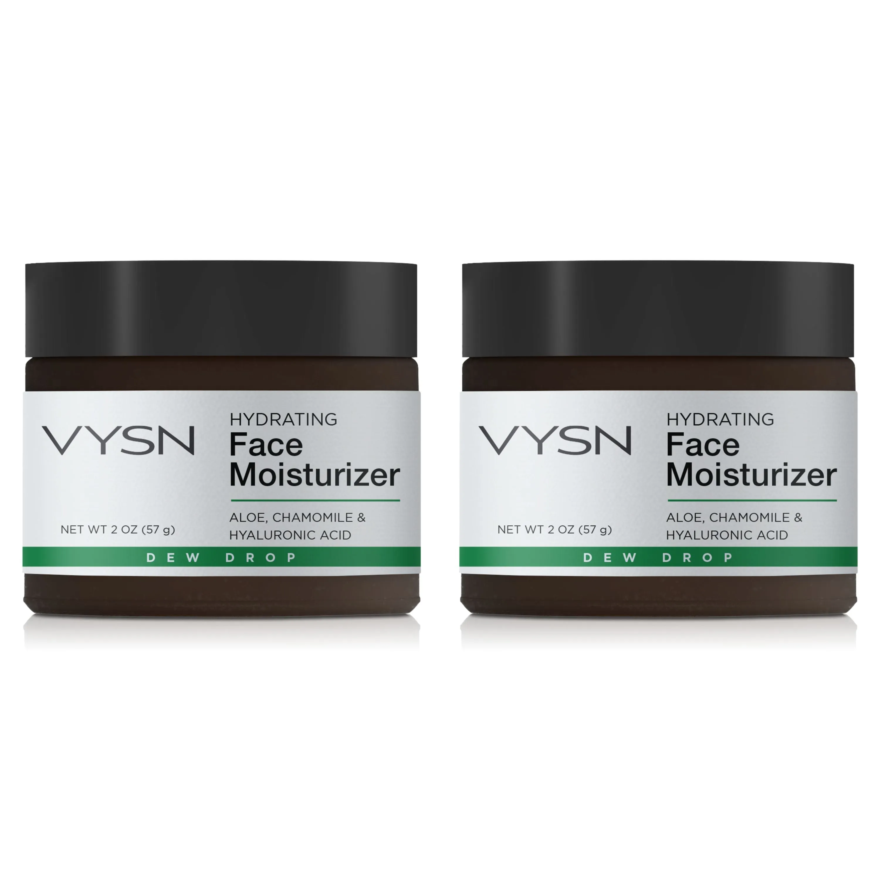 VYSN Hydrating Face Moisturizer - Aloe, Chamomile & Hyaluronic Acid - 2-Pack